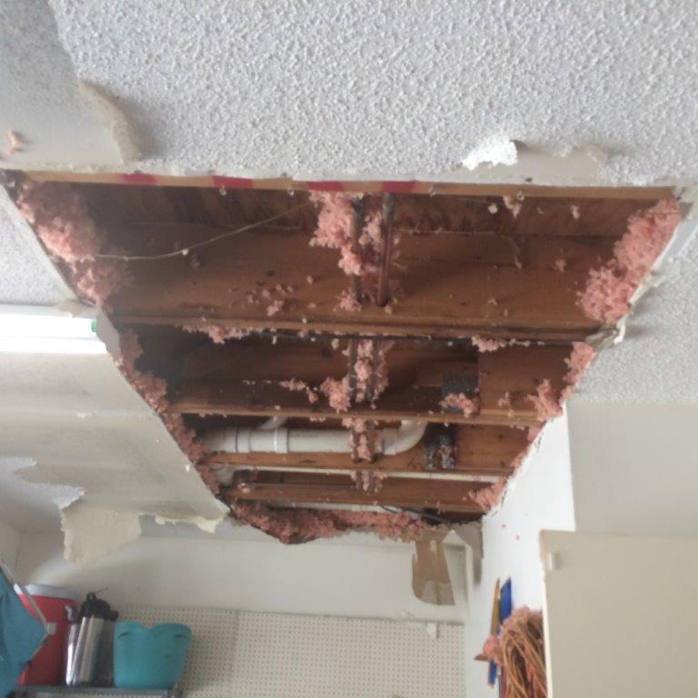 water damage affects ceilings making it collapse