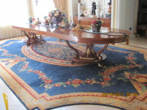large area rug with table