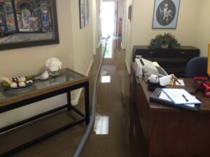 office hallway flooded